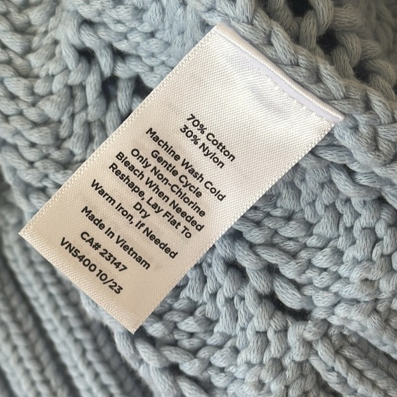 Haven Well Within Open Stitch Johnny Collar Light Blue Sweater Size S - Picture 12 of 12